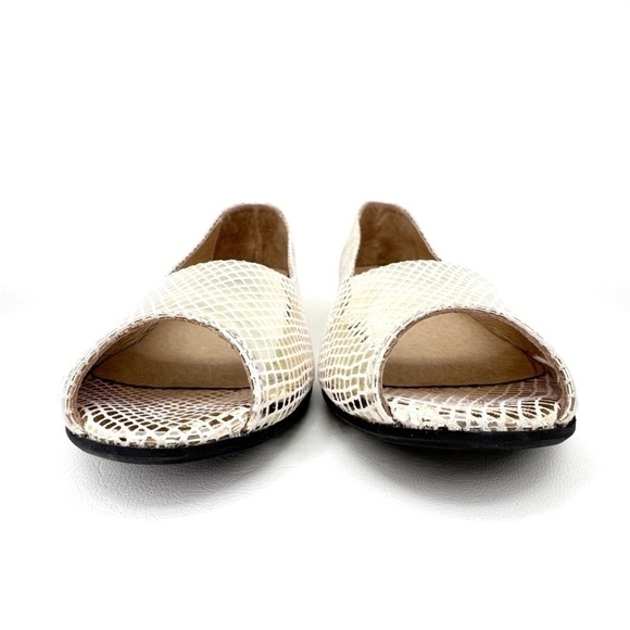 French Sole Shoes FS/NY Fortune Platino Peep Toe Snake Print fsny Size 7.5 EUC - Picture 4 of 9